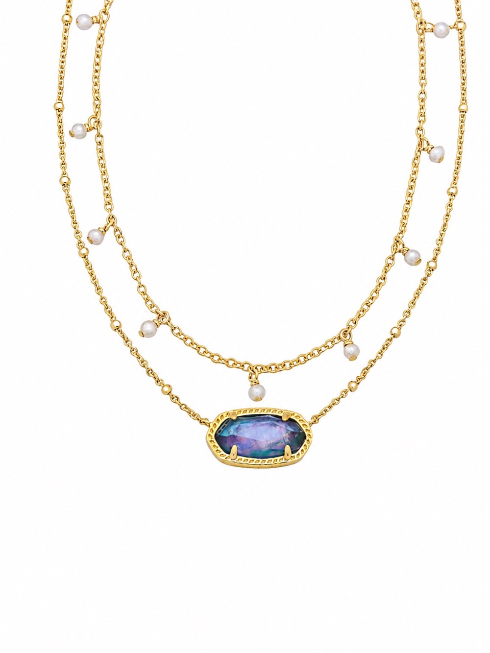 Kendra Scott Elisa Gold Pearl Multi Strand Necklace